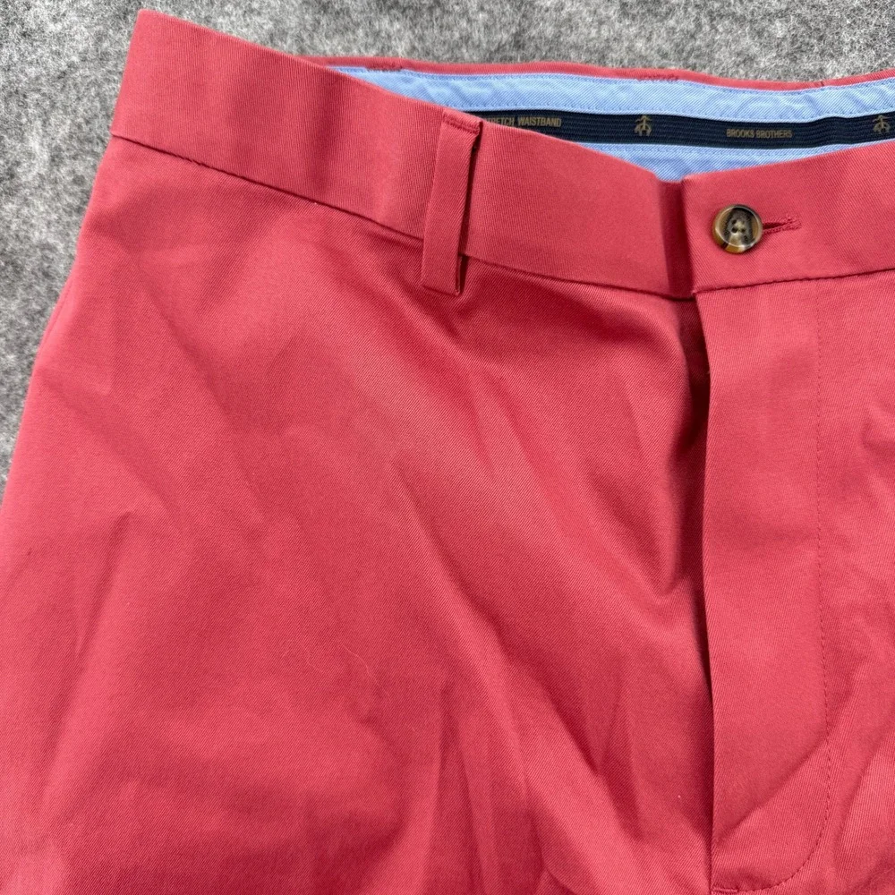 Brooks Brothers Advantage Chino Men 35W Red Pink NWT Waistband Flat Front